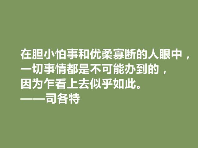 历史小说鼻祖，英国人司各特格言，蕴含民族精神，又极具哲理