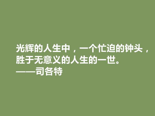 历史小说鼻祖，英国人司各特格言，蕴含民族精神，又极具哲理