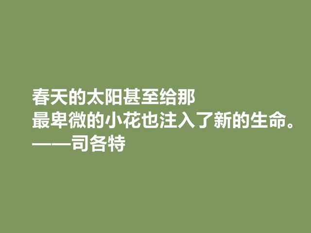 历史小说鼻祖，英国人司各特格言，蕴含民族精神，又极具哲理