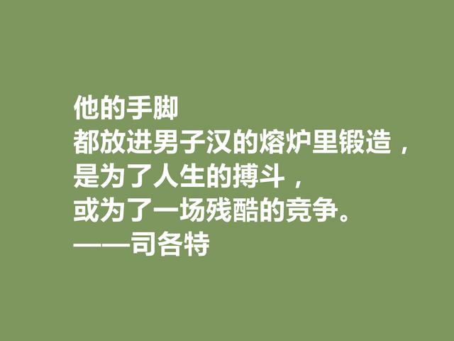 历史小说鼻祖，英国人司各特格言，蕴含民族精神，又极具哲理