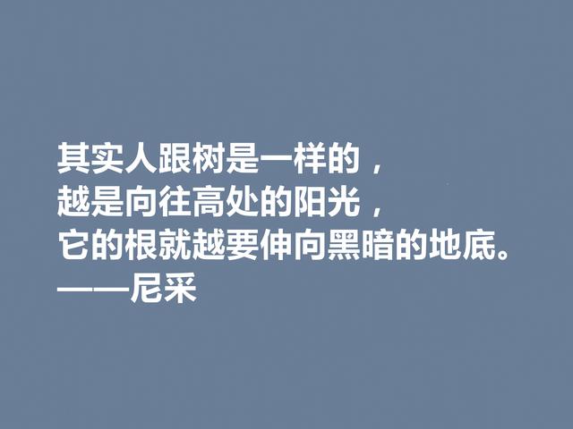 德国哲学巨匠，尼采人人皆知，这格言，犀利又透彻，值得赞美