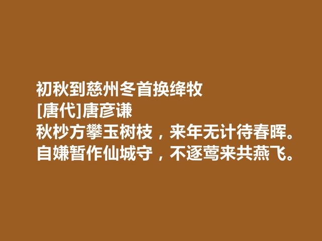 晚唐小众诗人，唐彦谦诗作，醇厚又有韵味，运用典故堪称一绝