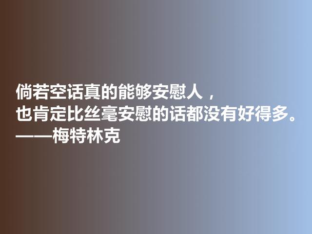 比利时剧作家和诗人，梅特林克佳话，凸显浓厚的哲学观