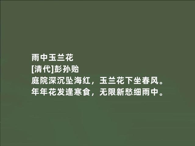 明末清初文坛巨匠，因隐居著述而闻名，彭孙贻诗词，妙不可言