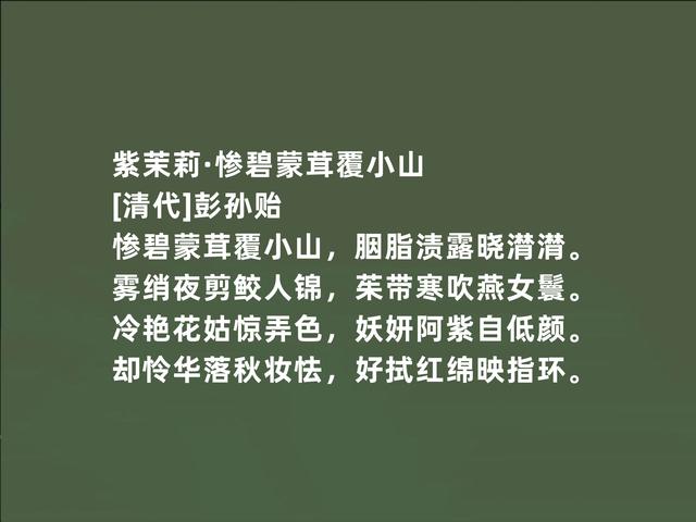 明末清初文坛巨匠，因隐居著述而闻名，彭孙贻诗词，妙不可言