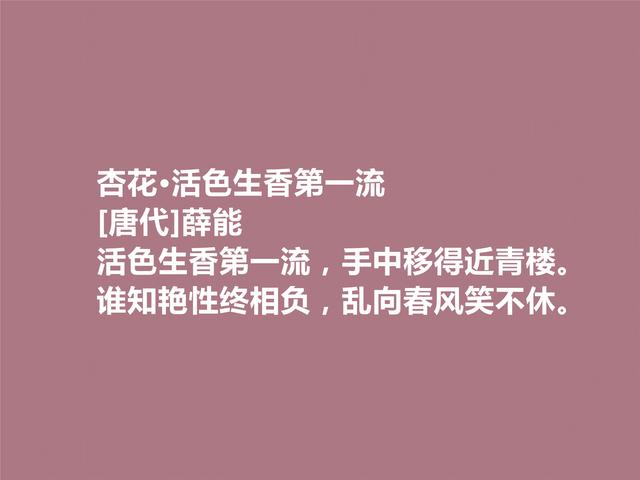 晚唐著名诗人薛能，性格孤傲狂妄，细品他这诗，让人拍手叫绝