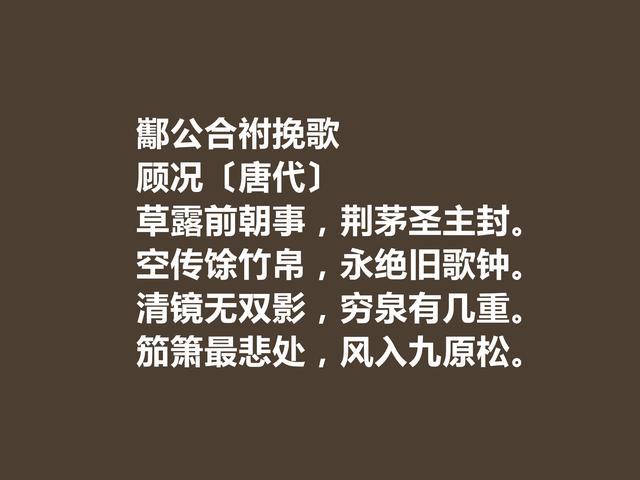 盛唐与中唐之间，顾况地位显赫，他这诗，雅俗共赏，绮丽瑰怪