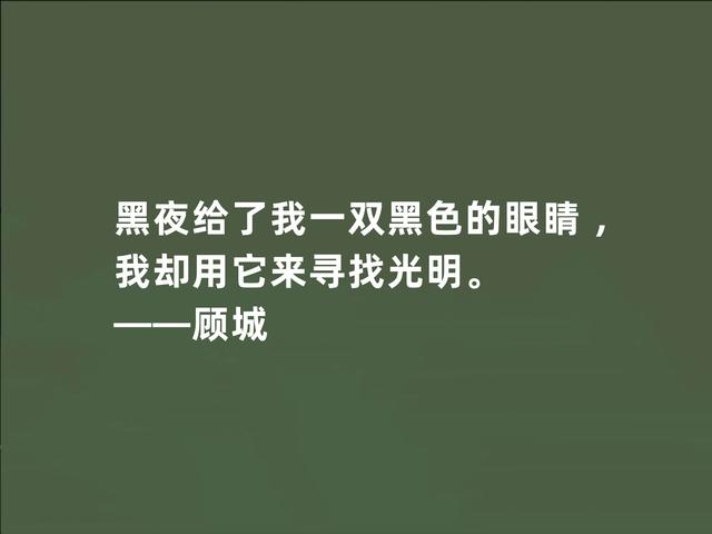 朦胧诗派的代表，一位天才诗人，顾城诗，纯真清澈，充满幻想