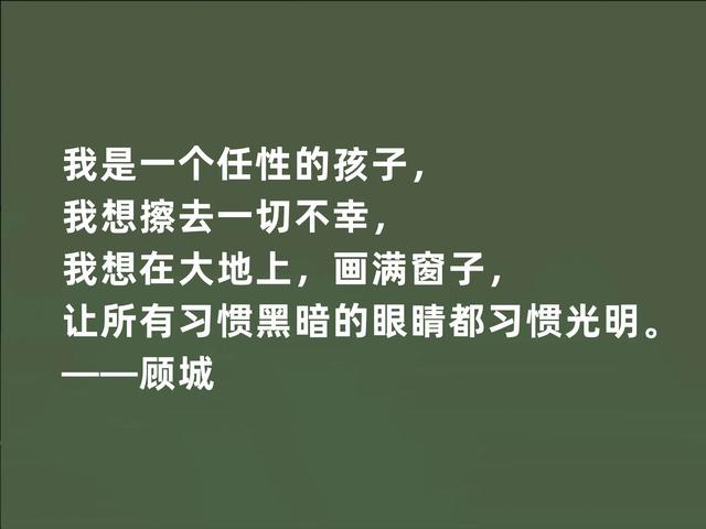 朦胧诗派的代表，一位天才诗人，顾城诗，纯真清澈，充满幻想