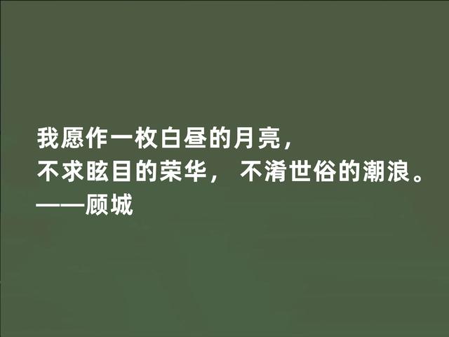 朦胧诗派的代表，一位天才诗人，顾城诗，纯真清澈，充满幻想