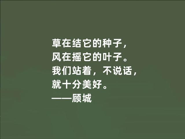 朦胧诗派的代表，一位天才诗人，顾城诗，纯真清澈，充满幻想