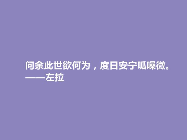 法国自然主义作家，左拉格言，崇尚真理与正义，极具现实意义