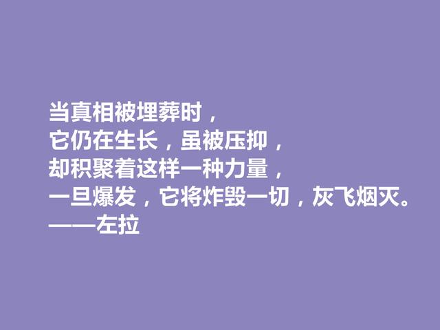 法国自然主义作家，左拉格言，崇尚真理与正义，极具现实意义