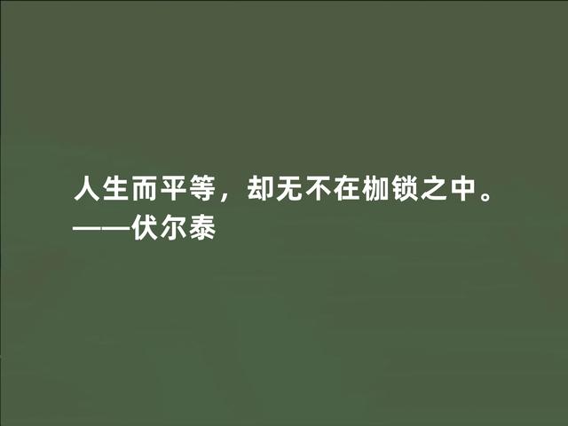 法国著名思想家，伏尔泰这至理格言，彰显人生真谛