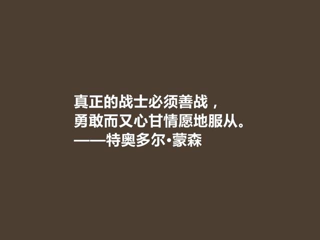 他是一位德国传奇，六大领域翘楚，蒙森这格言，充满艺术魅力