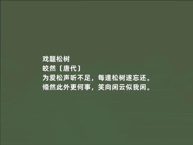 唐朝著名诗僧，皎然诗作，情调闲适，富含哲理，读完净化心灵