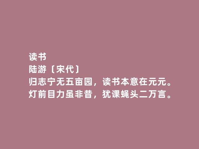 南宋大诗人陆游诗，彰显壮丽的人生追求，凸显超然的人生态度