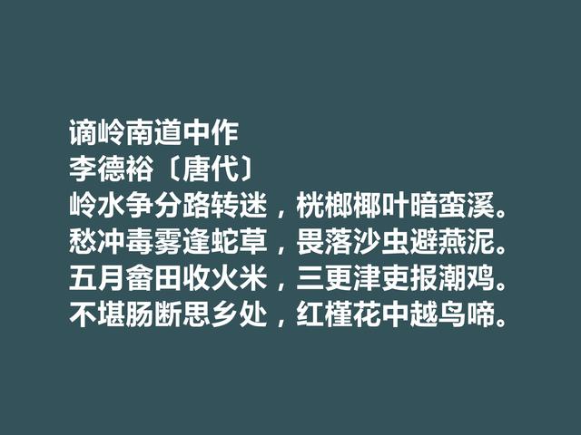 佩服！中晚唐诗人，李德裕诗，情感丰富，意境独特，思想深刻