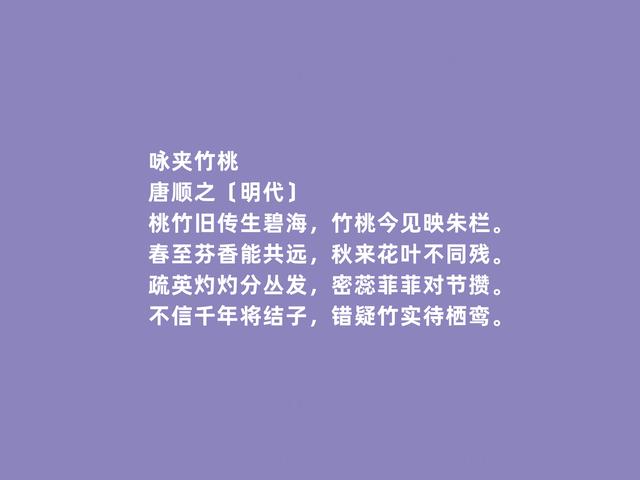 明朝著名诗人，唐顺之诗，体现出真性情，尤其田园诗堪称一绝