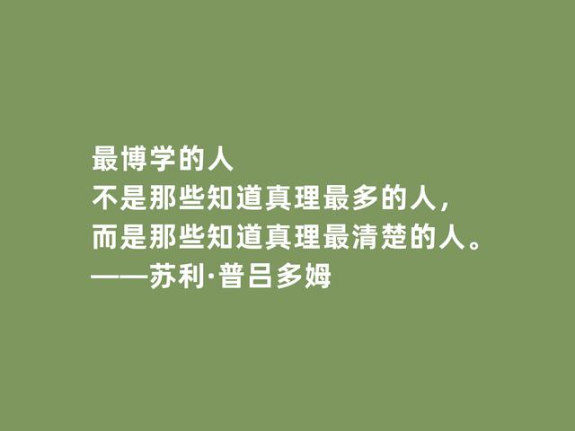 法国著名诗人，普吕多姆诗，精神力量强大，又充满高贵和尊严