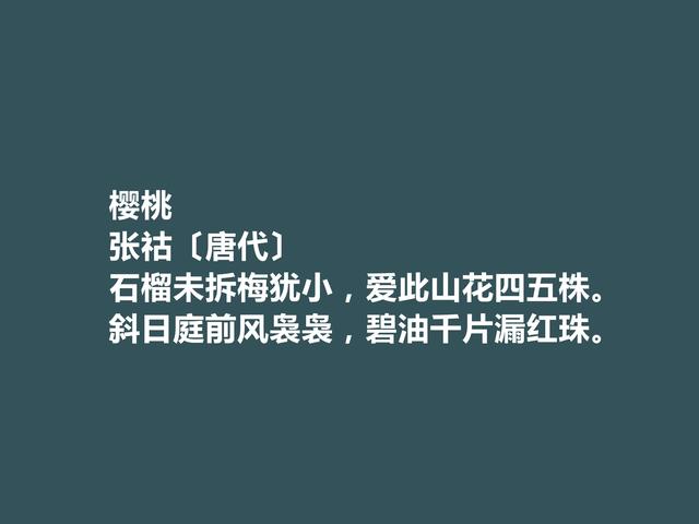 中晚唐著名诗人，张祜诗，个人特色鲜明，彰显人格魅力