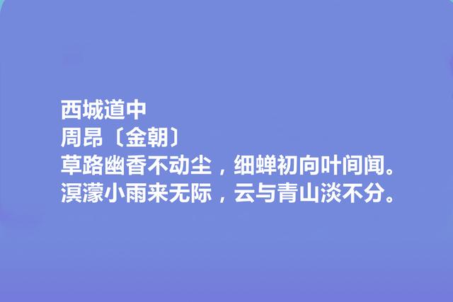 金朝著名诗人，周昂诗，沉郁苍茫，尽显悲凉特色，极具历史感