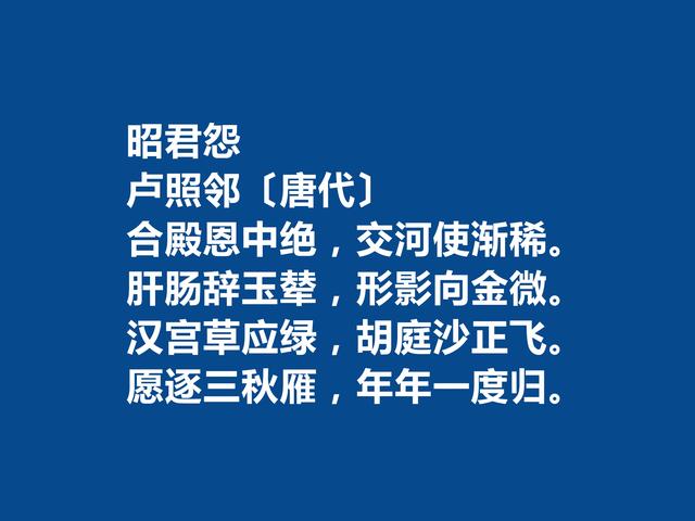 初唐四杰卢照邻，细品他这首诗，充满孤独痛苦之情，凸显骚怨精神