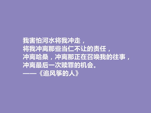 《追风筝的人》让人着迷，小说中这些话正义感十足