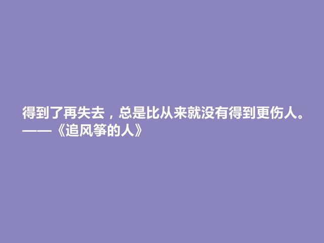 《追风筝的人》让人着迷，小说中这些话正义感十足