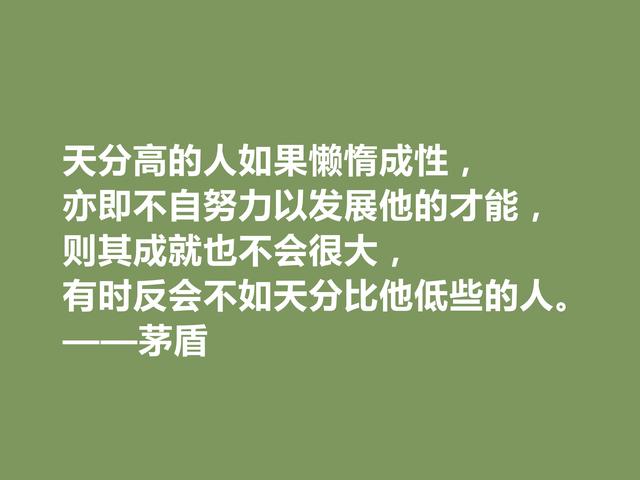 现代革命作家，茅盾十句格言，教化功能强烈，具有启迪作用，赞了