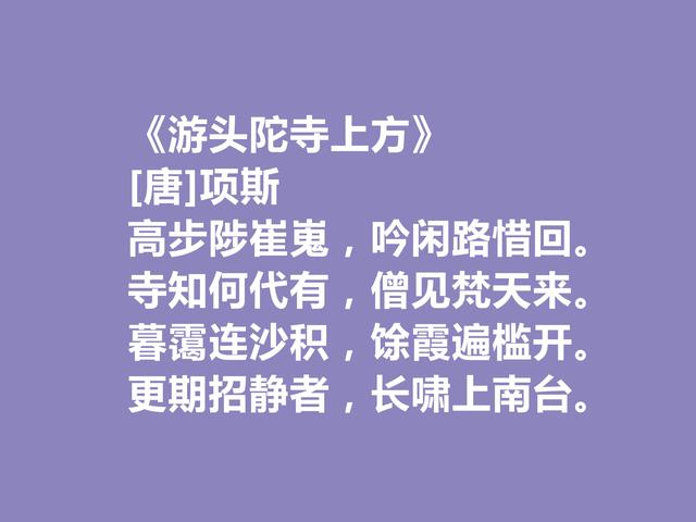 晚唐著名诗人，因一则典故闻名天下，项斯十首诗，批判意义真强烈