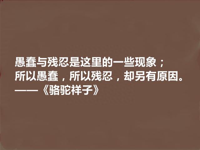 伟大语言大师，老舍名作《骆驼祥子》十句话，京味十足又警示世人