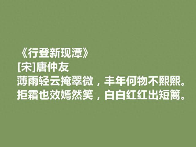 南宋诗人，朱熹曾六次弹劾他，唐仲友十首诗，清新自然，暗含哲理