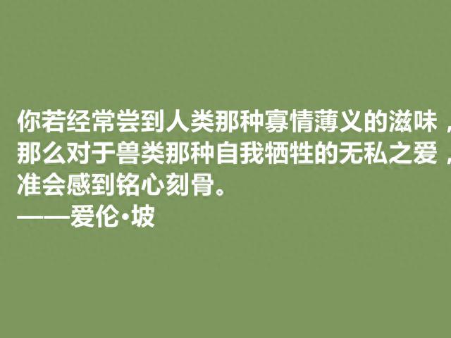 美国大作家，侦探小说鼻祖，爱伦·坡十句格言，彰显冷色调，转了