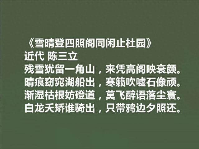 陈寅恪父亲，近代著名诗人，陈三立十首诗，以新和怪著称，太好了