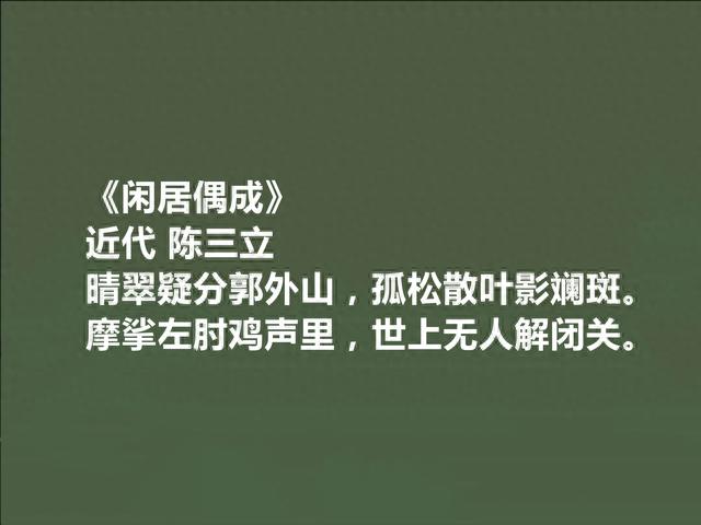 陈寅恪父亲，近代著名诗人，陈三立十首诗，以新和怪著称，太好了