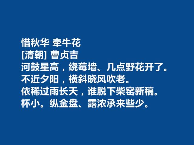 清初最为大雅的词家，曹贞吉十首词，风格迥异，颇具特色，太好了