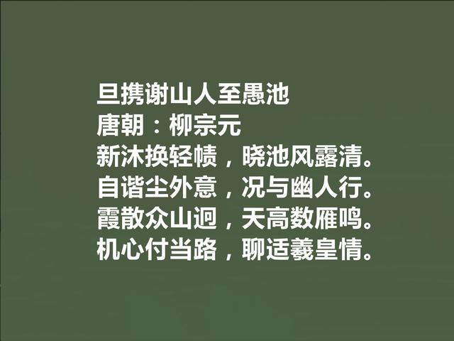 唐朝中期诗人，柳宗元十首诗，极具哲学意味，山水诗让人赞不绝口