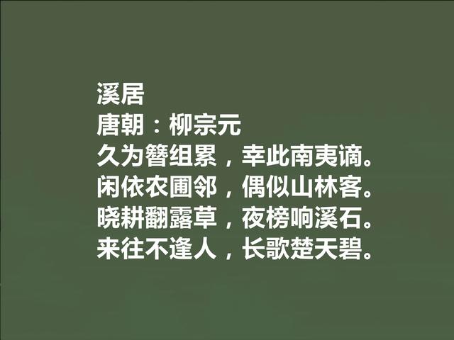 唐朝中期诗人，柳宗元十首诗，极具哲学意味，山水诗让人赞不绝口