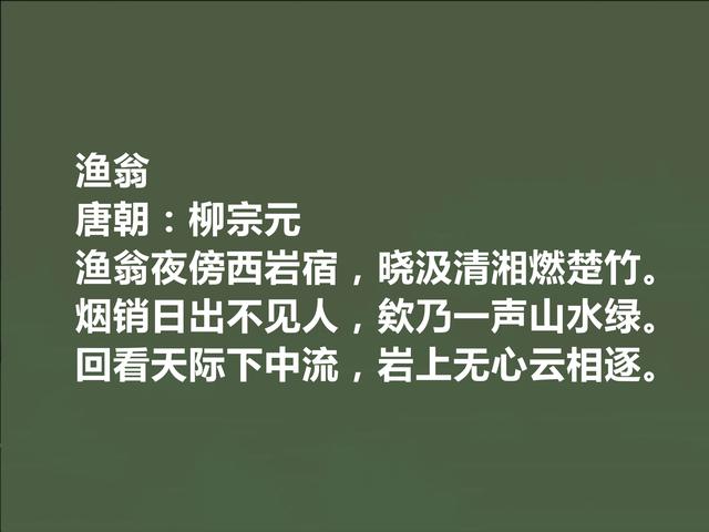 唐朝中期诗人，柳宗元十首诗，极具哲学意味，山水诗让人赞不绝口