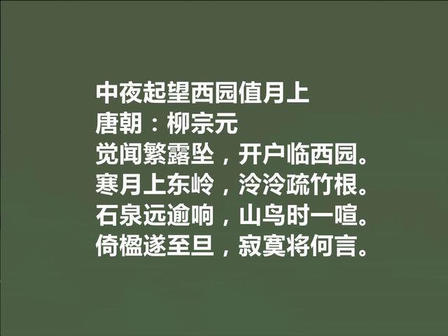 唐朝中期诗人，柳宗元十首诗，极具哲学意味，山水诗让人赞不绝口