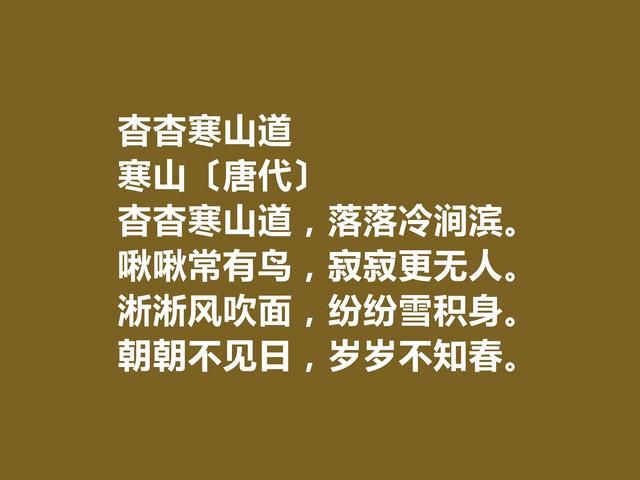 唐朝诗僧，寒山十首诗充满空灵之感，又有教化功能，读懂净化心灵