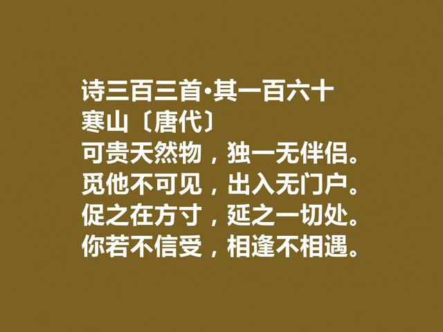 唐朝诗僧，寒山十首诗充满空灵之感，又有教化功能，读懂净化心灵