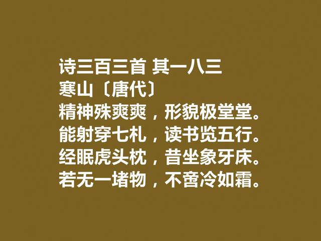 唐朝诗僧，寒山十首诗充满空灵之感，又有教化功能，读懂净化心灵