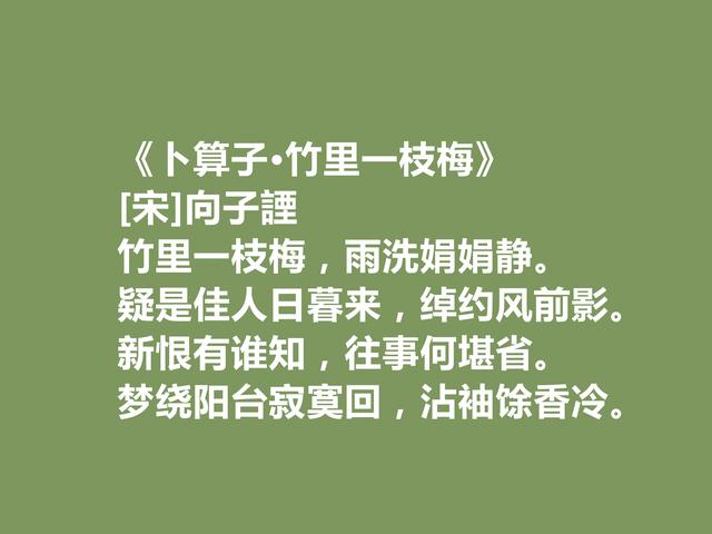 两宋之交词人，向子諲十首词，咏花词超凡脱俗，闲适词含人生真谛