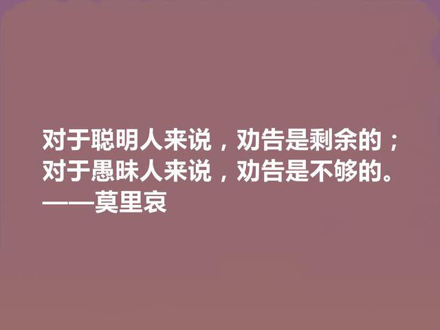 法国文坛巨匠，莫里哀作品十句格言，讽刺意味极强，具有人生哲理