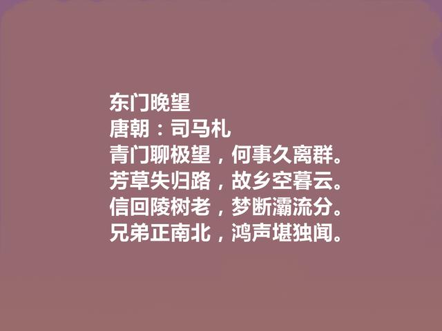 晚唐小众诗人，司马扎十首诗，充满对世事的沧桑感和人生的无奈感