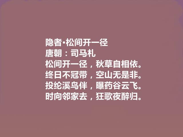 晚唐小众诗人，司马扎十首诗，充满对世事的沧桑感和人生的无奈感