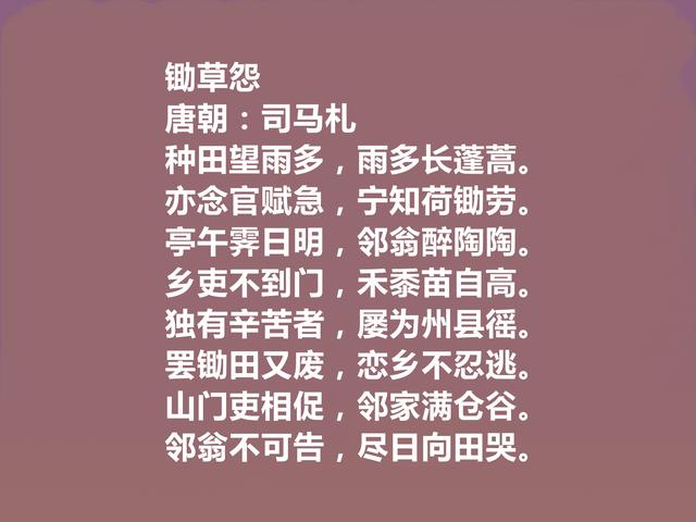 晚唐小众诗人，司马扎十首诗，充满对世事的沧桑感和人生的无奈感